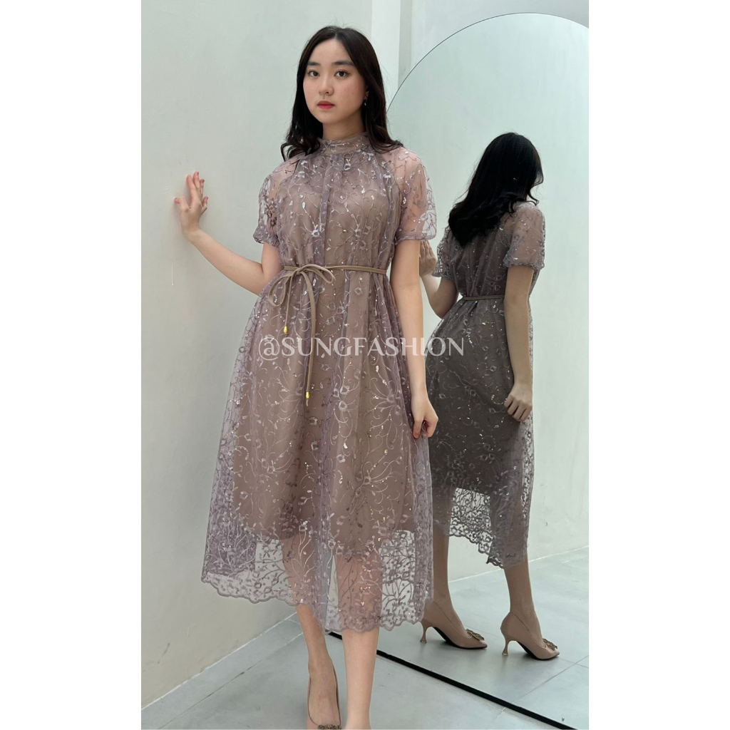 Jual S176 Dress wanita kondangan bridesmaid pesta mewah bahan premium ...