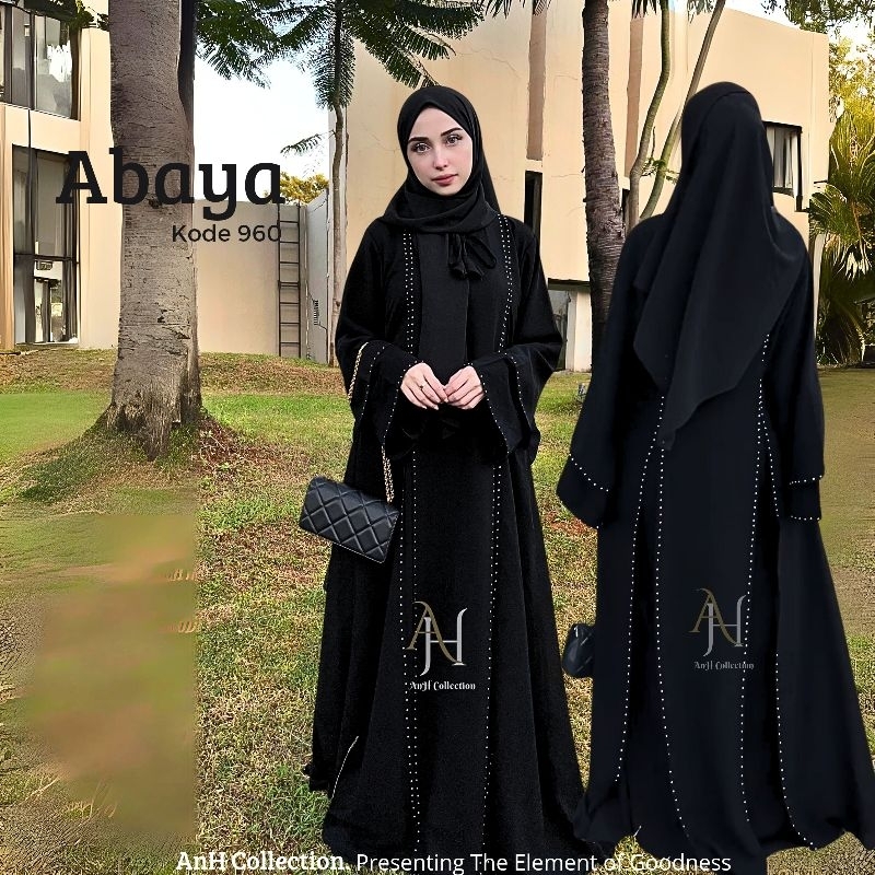 Jual Abaya Gamis Hitam 960 Intan Diamond Abaya Premium Saudi Dubai ...