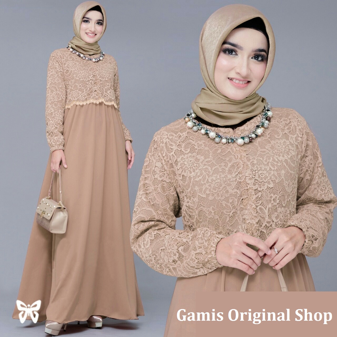 Baju Gamis Pesta Brokat Mewah Gamis Brokat Terbaru - Hijab Casual