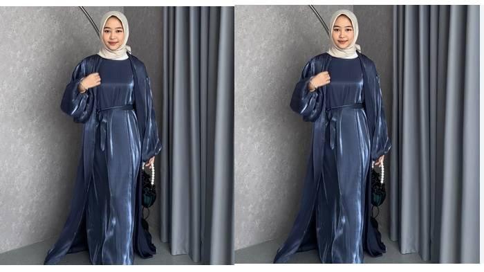 Gamis Shimmer Jadi Baju Lebaran 2024, Bahannya Mewah Kain Glossy, Pakai ...