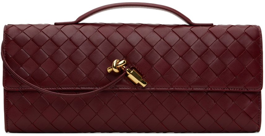 Bottega Veneta Burgundy Long Clutch Andiamo Bag Bottega Veneta