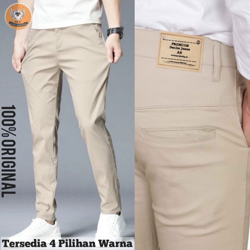 Jual Celana Chino / Celana Chinos Panjamg Pria Slimfit Bahan Melar ...