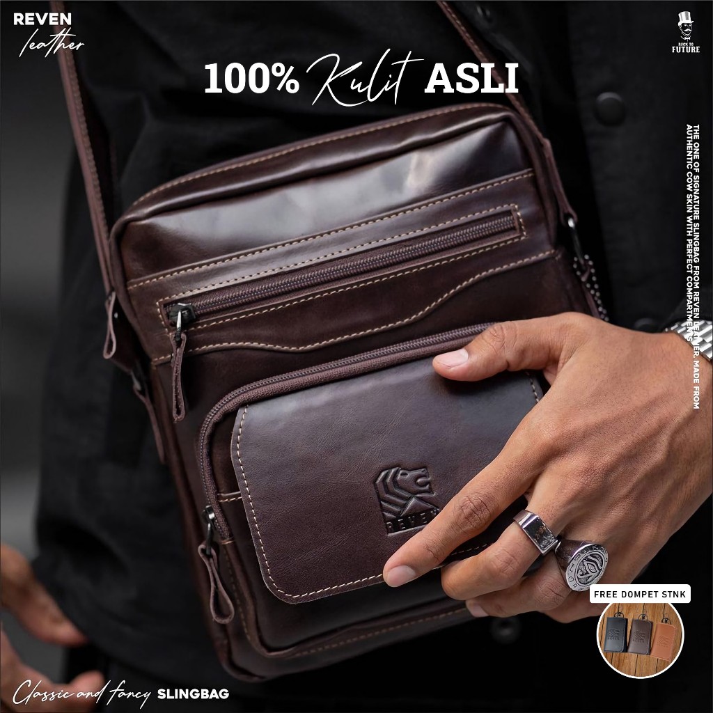 Jual Tas Selempang Pria Kulit Asli Slempang Slingbag Waistbag Cowok ...