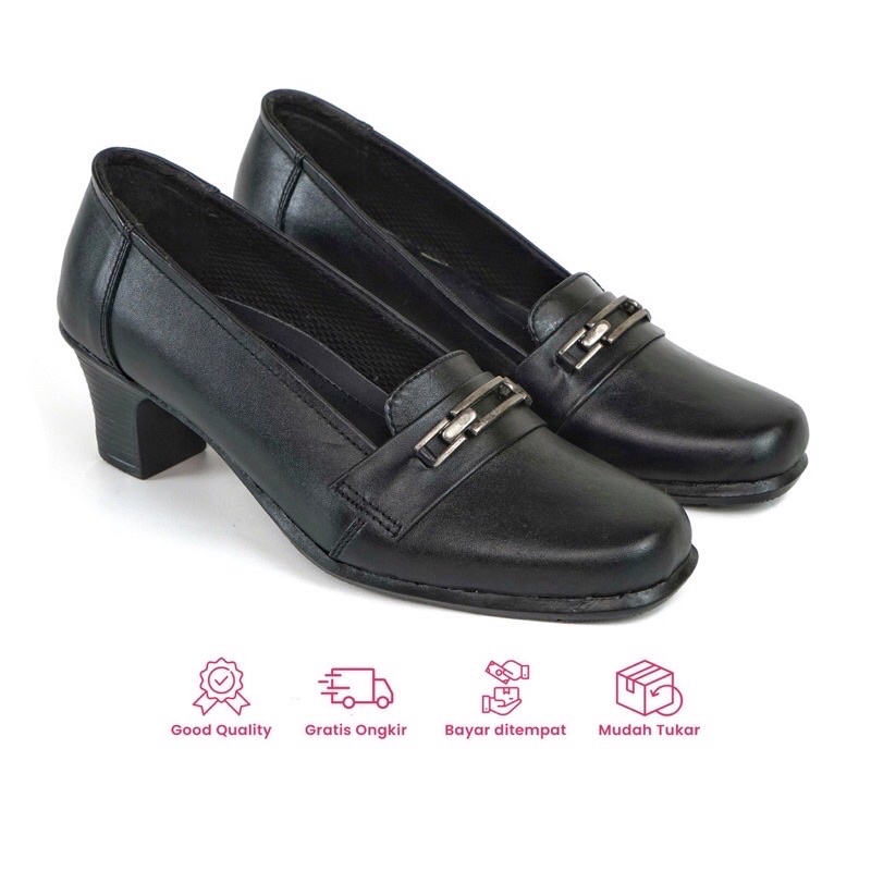 Jual Sepatu Wanita Pantofel Kerja Sepatu Kantor Formal Kulit Asli ...