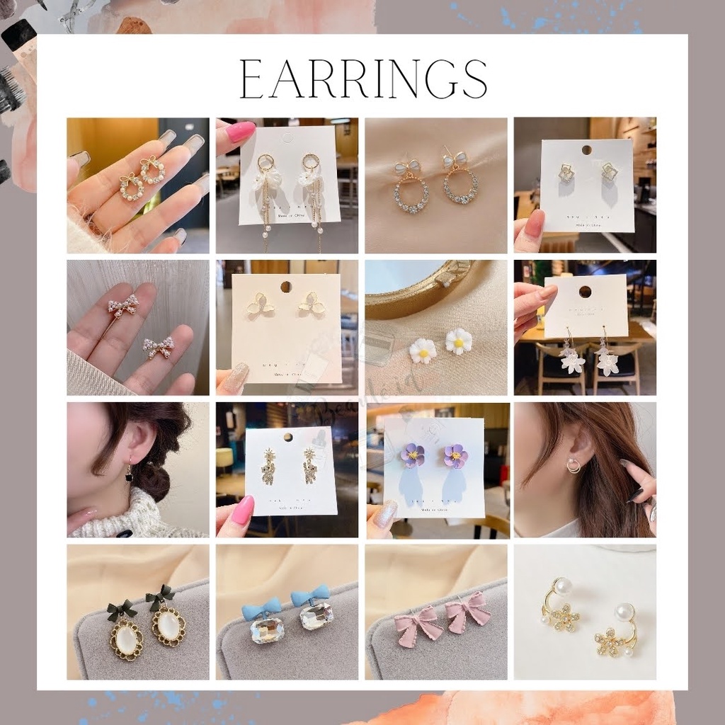 Jual [1 Pasang] Anting Anting Tusuk Gaya Korea Elegan Lucu Unik ...