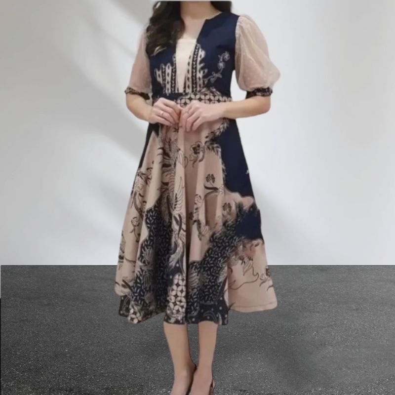 Jual dress batik terlaris - baju kerja terbaru - dress batik pesta ...