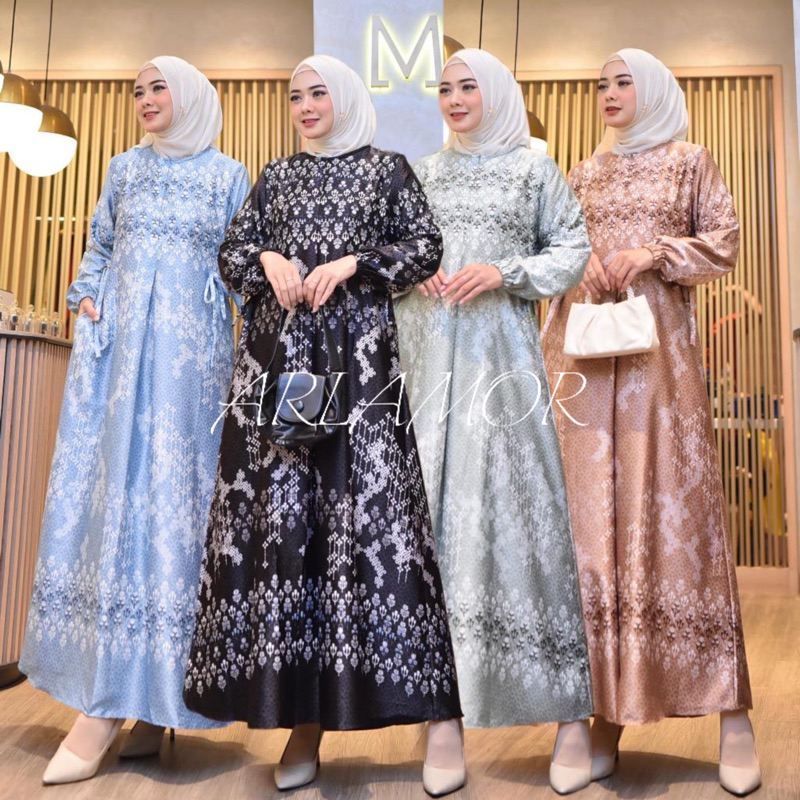 Jual GAMIS SILK PREMIUM MOTIF TERBARU ELEGAN MEWAH | Shopee Indonesia