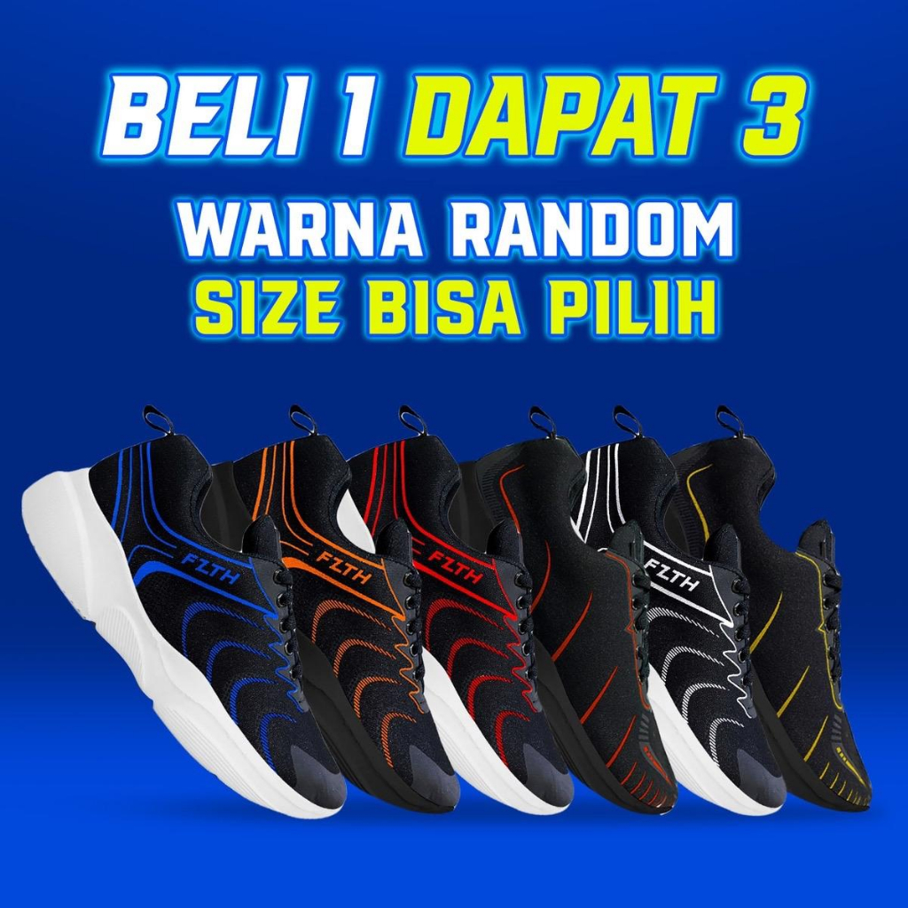 Jual BELI 1 DAPAT 3 PASANG SEPATU Casual Shoes Sneakers Pria | Shopee ...