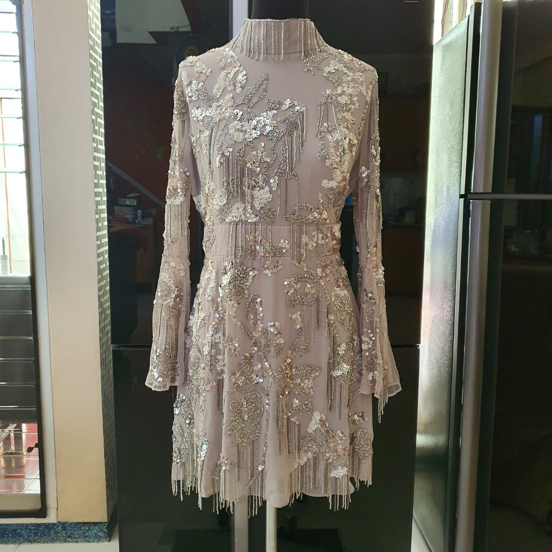 Baju Asos dress payet pesta mewah cantik NEW, Fesyen Wanita, Pakaian ...