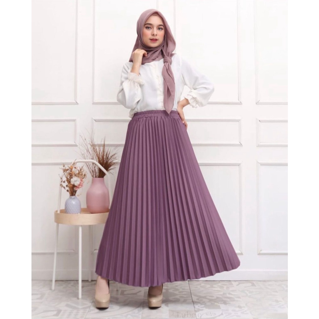 Jual Rok Plisket Wanita Panjang Premium Rebertus Sofia | Shopee Indonesia