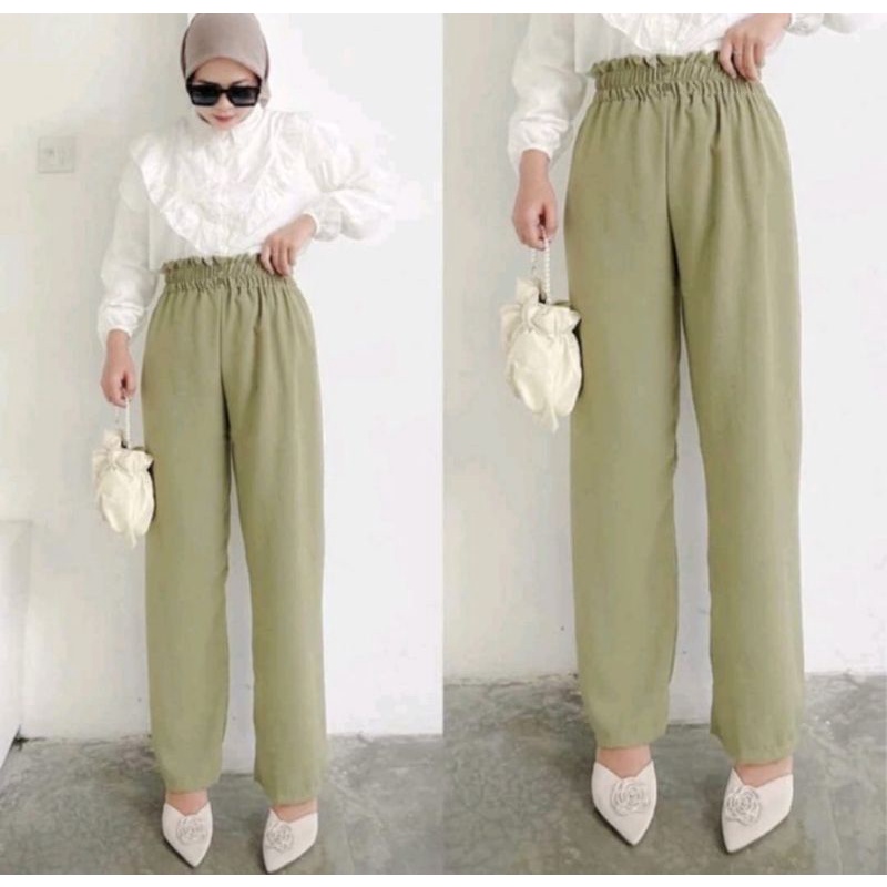 Jual Celana Kulot Crinkle Airflow Premium High Waist - Celana Kulot ...
