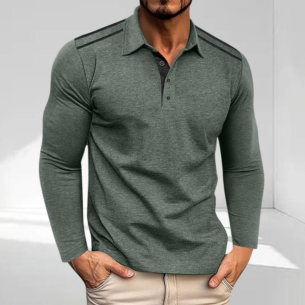 BLCHUNen Mens Long Sleeve Shirts Pullover Trundown Collar Berathable ...