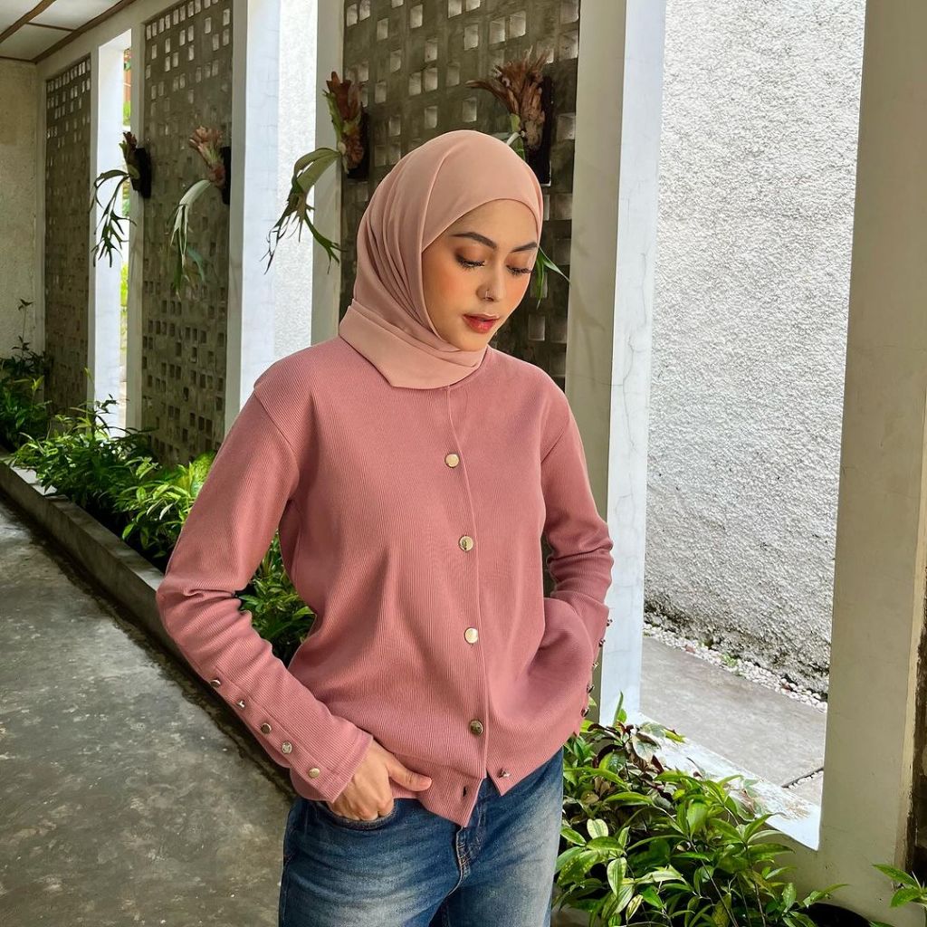 Jual Basic knit cardigan Lengan Panjang Wanita Cardy Premium Sweater ...