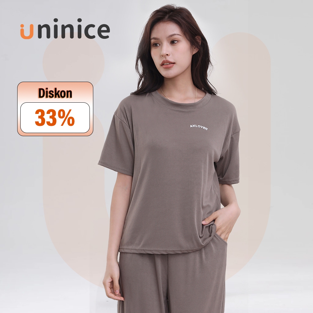 Jual UNINICE [COD]Set Baju Tidur Katun Wanita, Baju Rumahan Polos ...