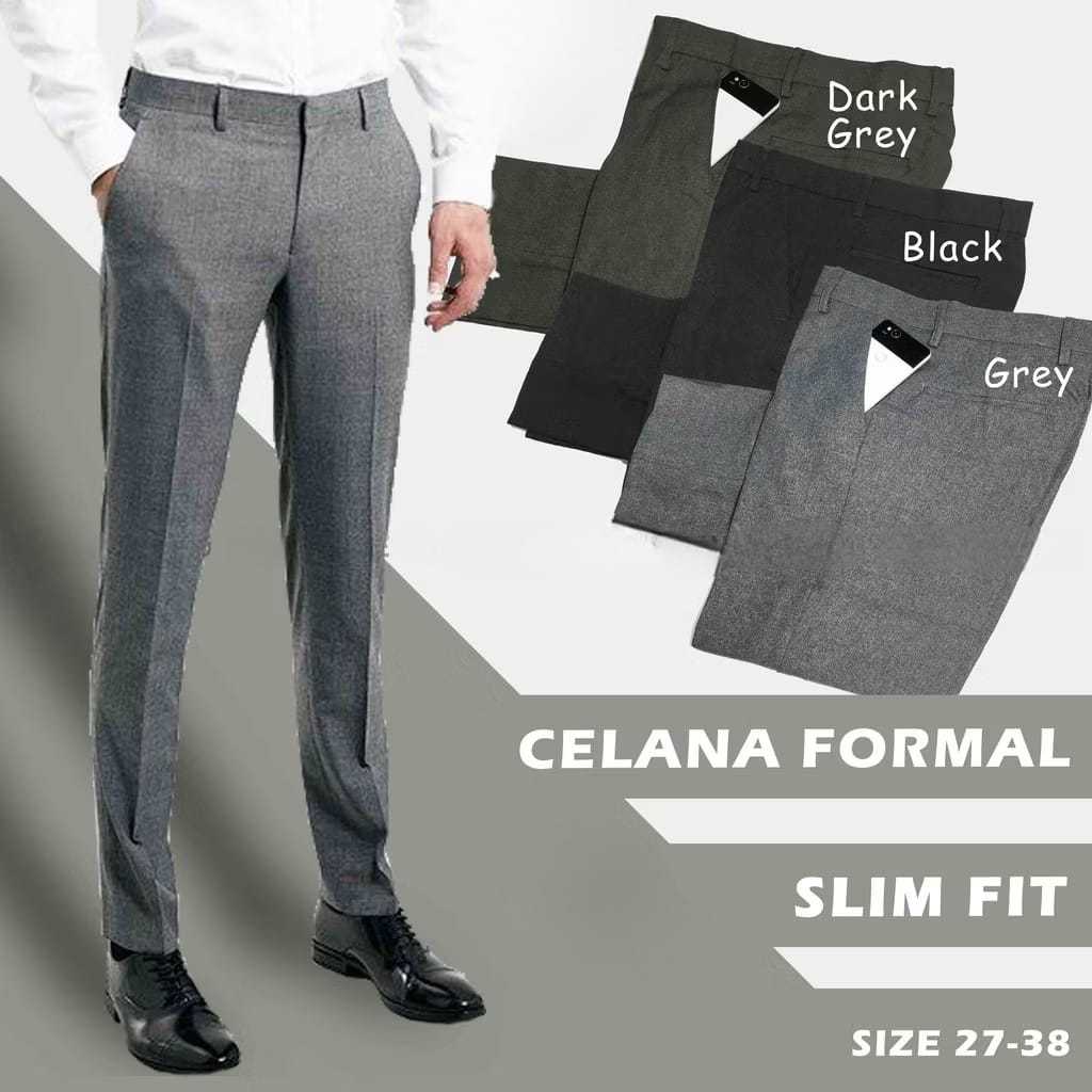 Jual Celana Kerja Pria Slim Fit - Bahan Stretch Premium Nyaman Seharian ... Jual Celana Kerja Pria Slim Fit - Bahan Stretch Premium Nyaman Seharian ...