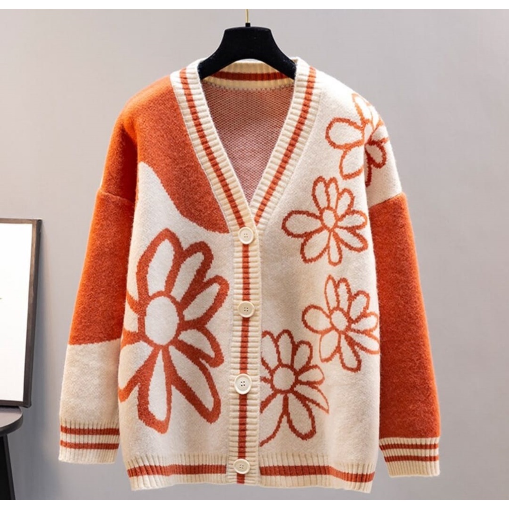 Jual Cardigan rajut wanita oversize urban big flower | Shopee Indonesia Jual Cardigan rajut wanita oversize urban big flower | Shopee Indonesia