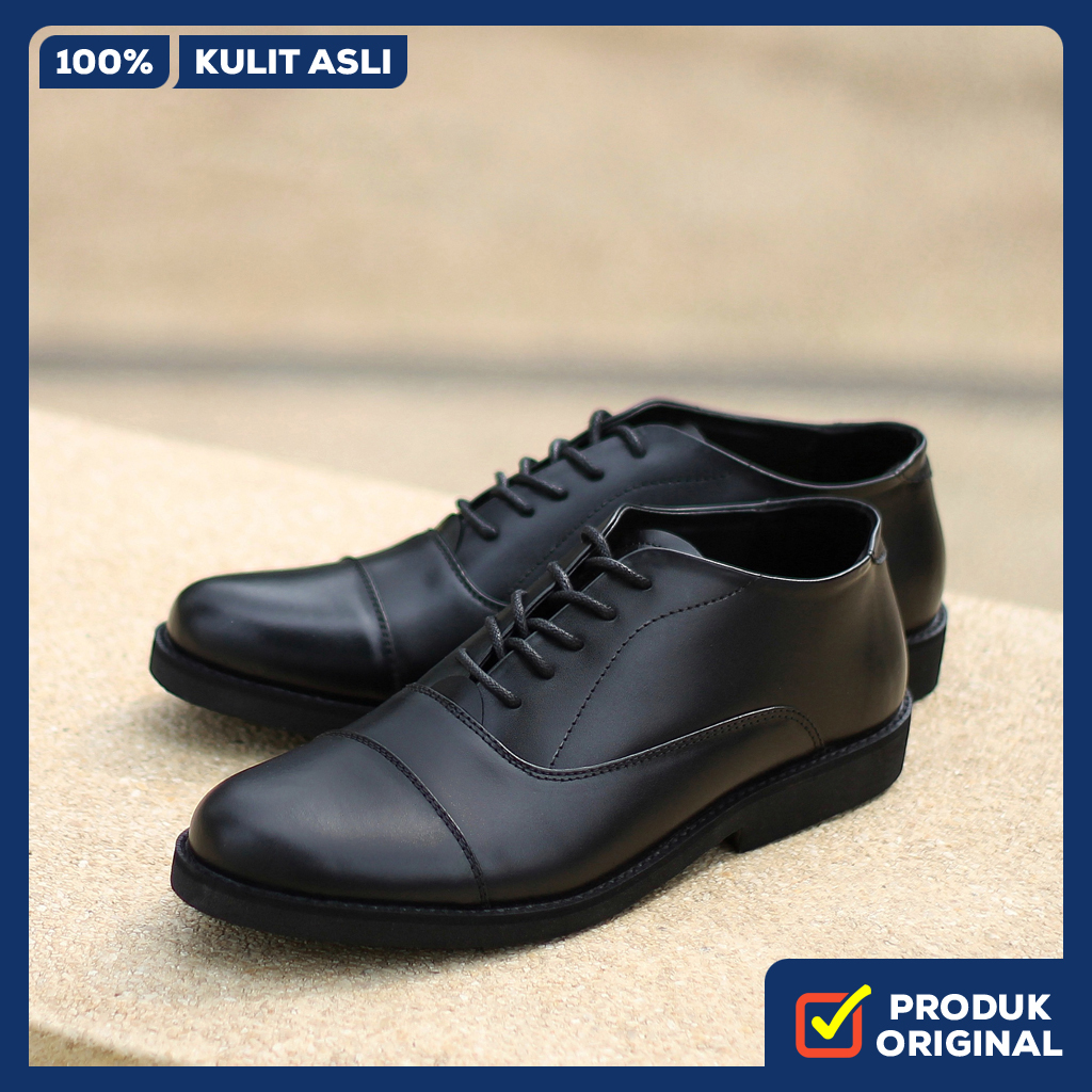 Jual OXFORD 02 FULL BLACK ORIGINAL x KENZIOS Sepatu Formal Kulit Sapi ...