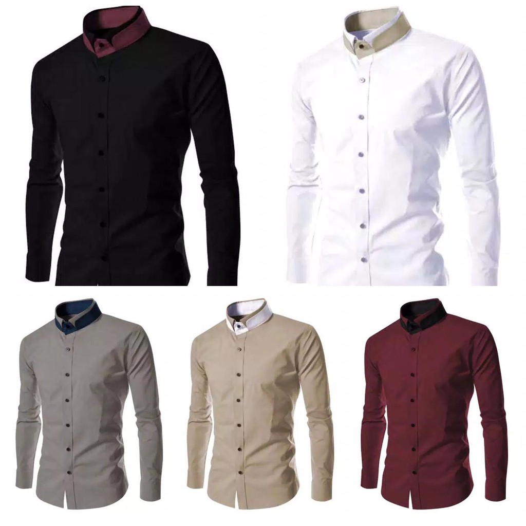 Jual Baju Kemeja Casual Cowok Dewasa Oxon L Hem Polos Pria Kasual Laki ...