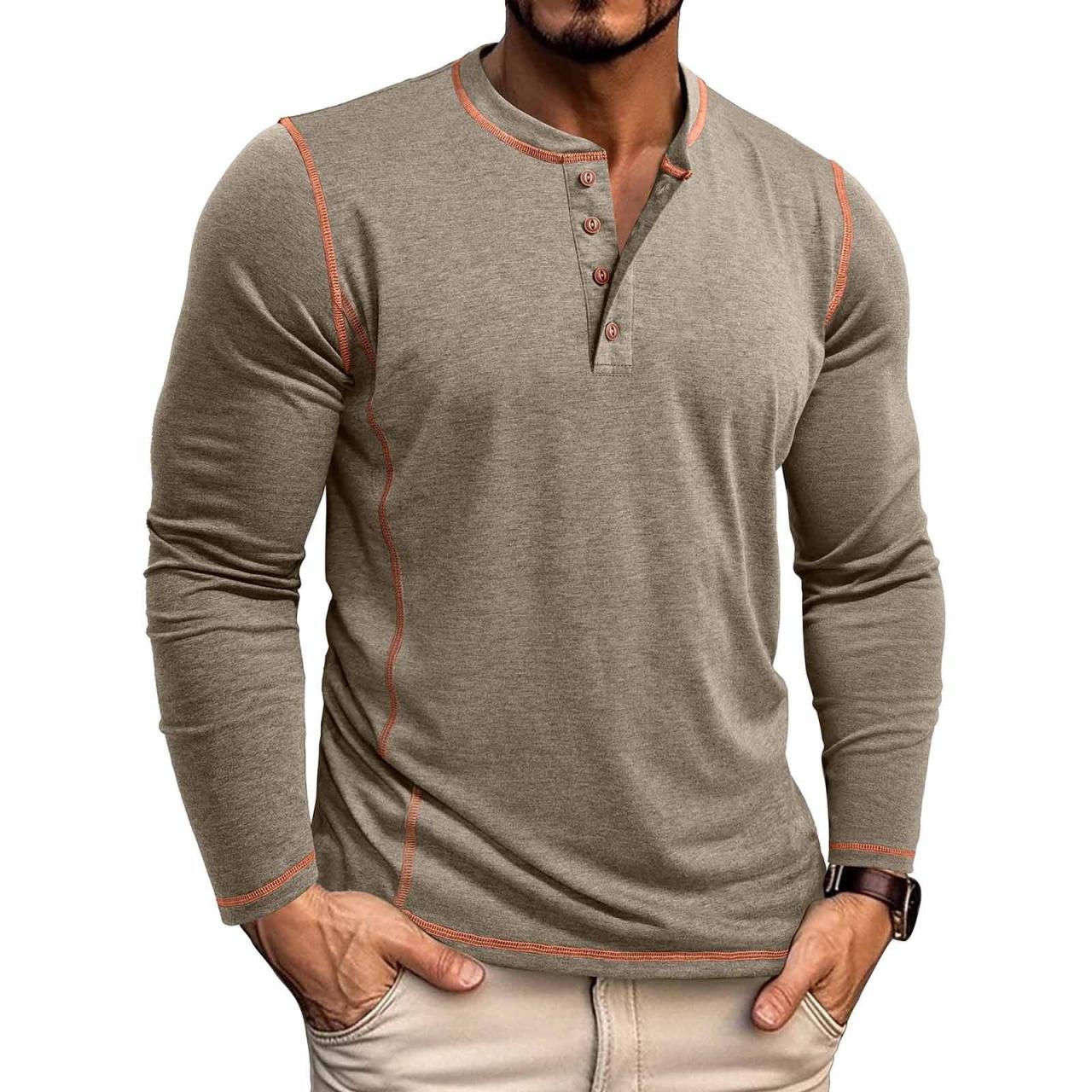 Yaoyar Long Sleeve Henley Shirts for Men - Casual Fashion Solid Color ... Yaoyar Long Sleeve Henley Shirts for Men - Casual Fashion Solid Color ...