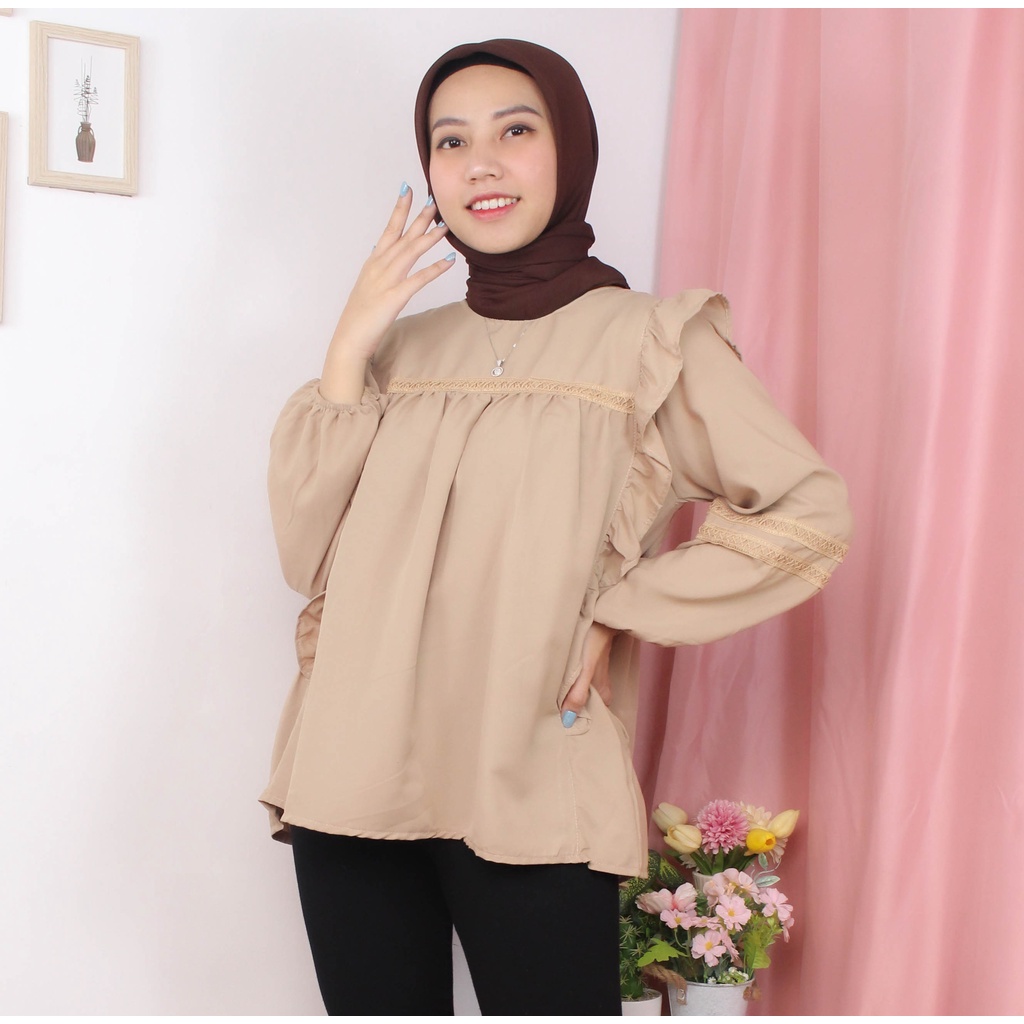 Jual RX Fashion - BLOUSE KOREA SAKA BLOUSE KATUN TWISTCONE / ATASAN ...