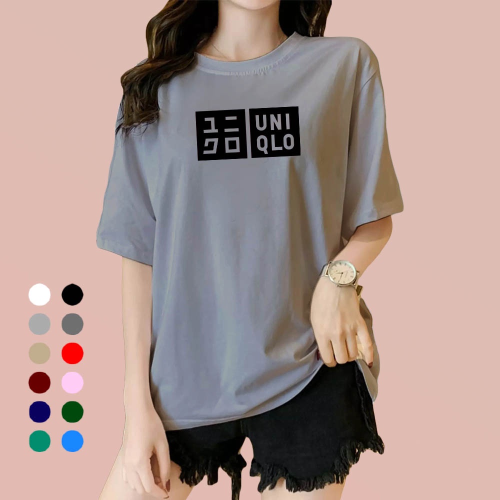 Jual Kaos Wanita UNiqlo 2 Kaos Distro Cewek Atasan wanita lengan pendek ...