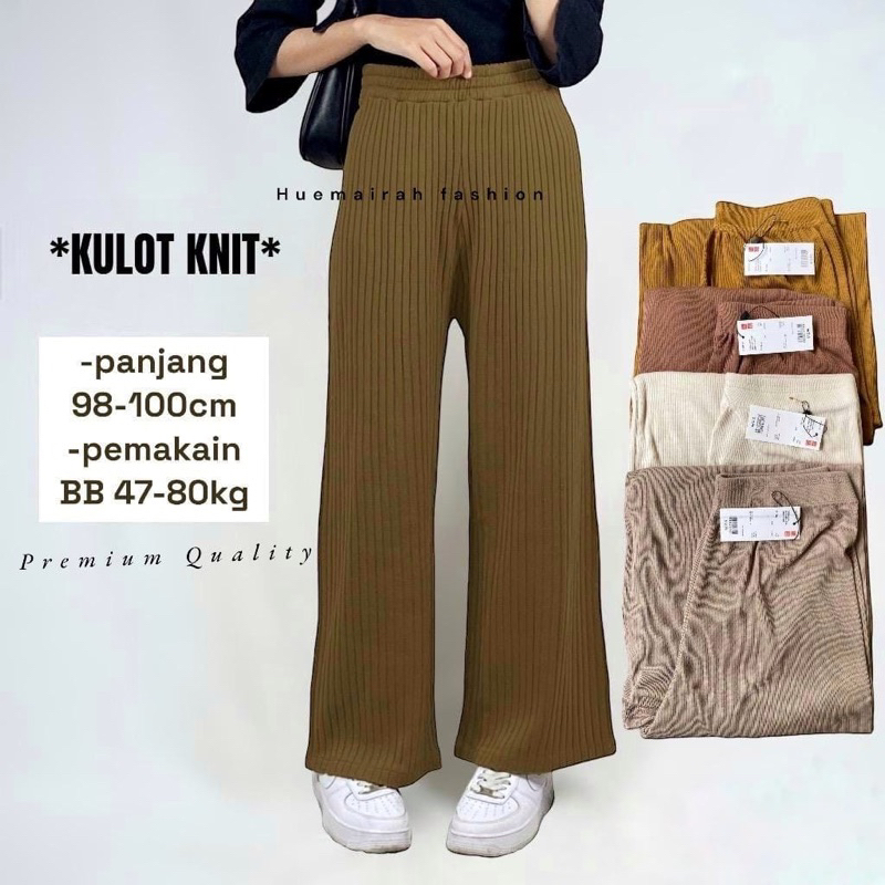 Jual CELANA KULOT PREMIUM JUMBO BIGSIZE RIB KNIT / CELANA PANJANG ...