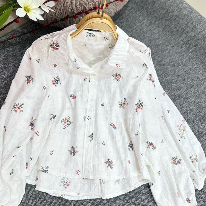 Jual Flower Blouse Korea Style || Blouse Wanita Lengan Panjang | Shopee ...