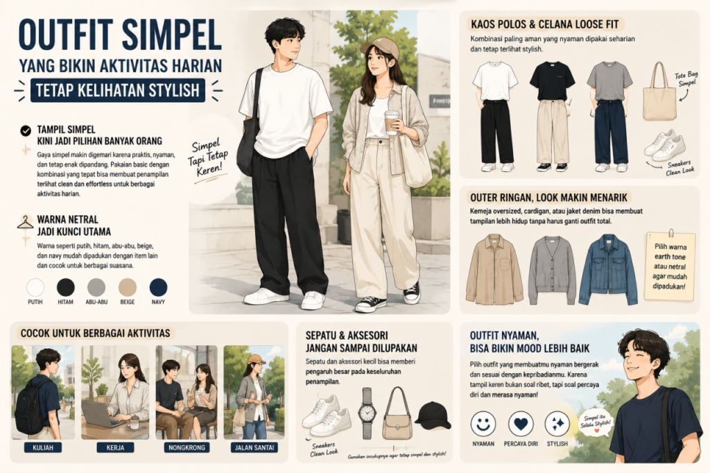 Outfit Simpel yang Bikin Aktivitas Harian Tetap Kelihatan Stylish ...
