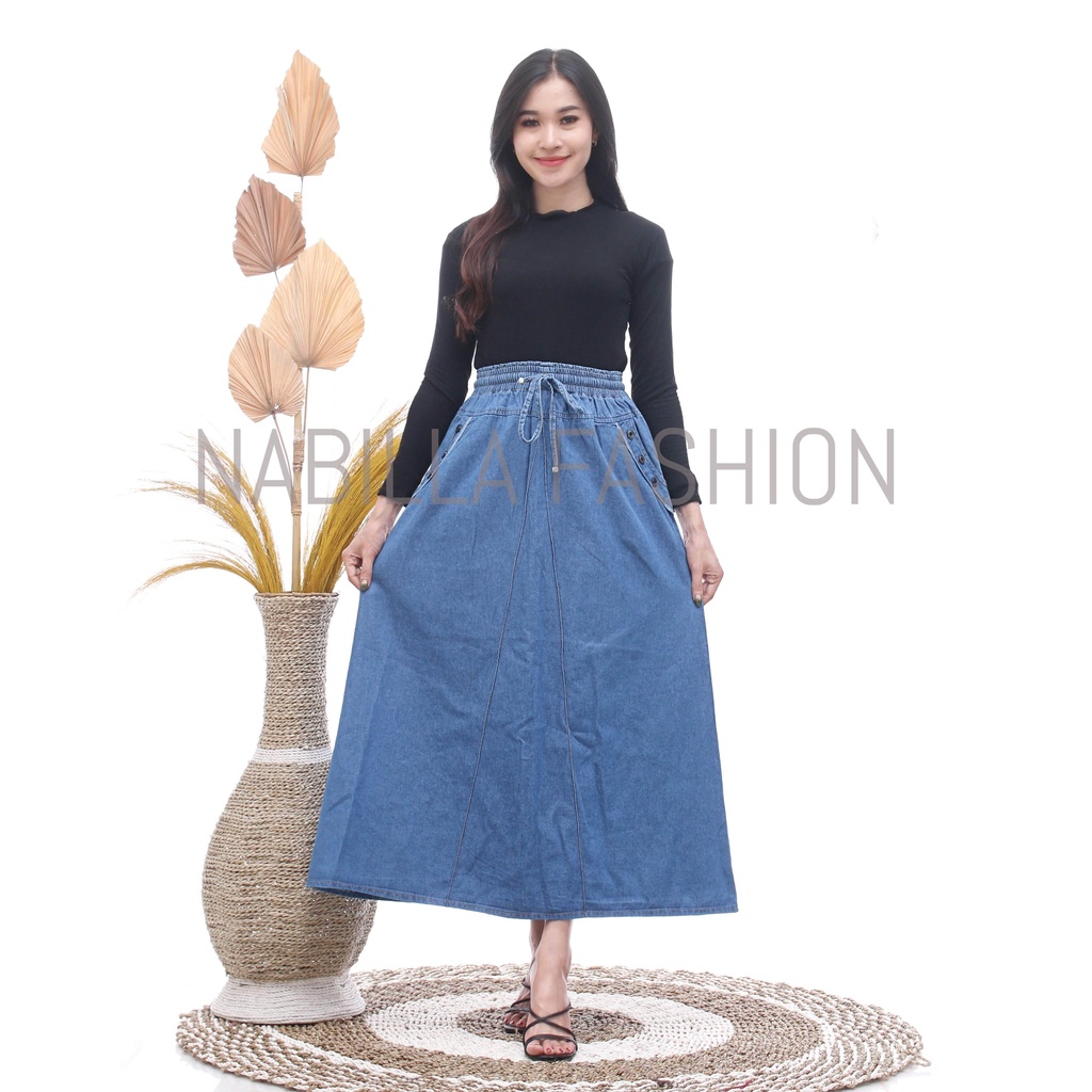 Jual Rok jeans rok panjang wanita rok polos rok denim all size | Shopee ... Jual Rok jeans rok panjang wanita rok polos rok denim all size | Shopee ...