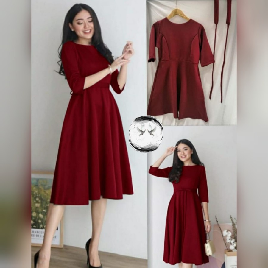 Jual Dress Pesta Wanita Simpel dan Elegant Dress Midi Pesta Terbaru ...