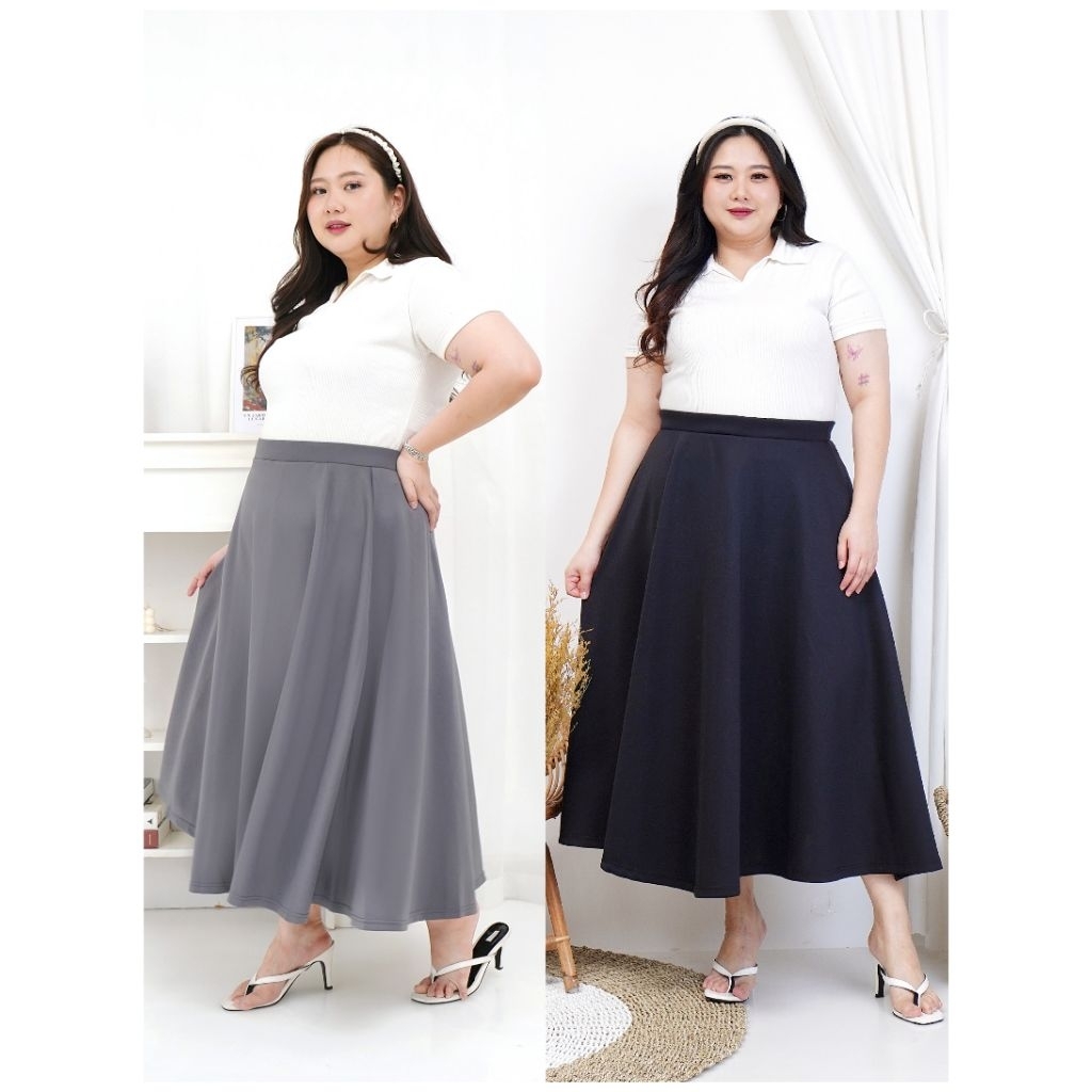 Jual Rok midi A line scuba premium bigsize jumbo | Shopee Indonesia Jual Rok midi A line scuba premium bigsize jumbo | Shopee Indonesia