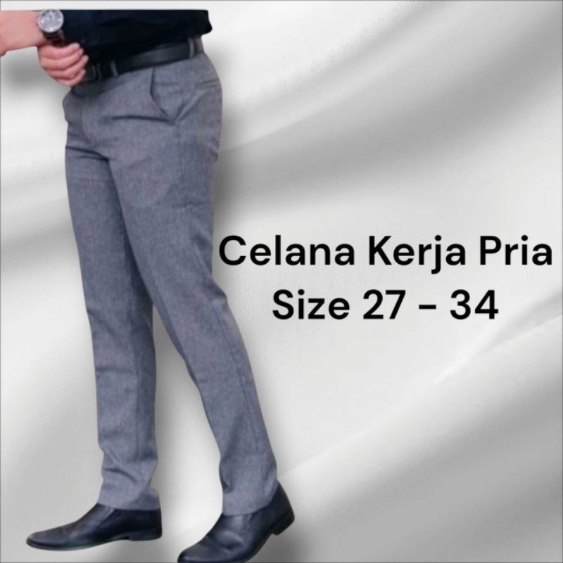 Jual Celana Kerja Kantor Wanita Formal Slimfit Bahan Dasar Kain ...