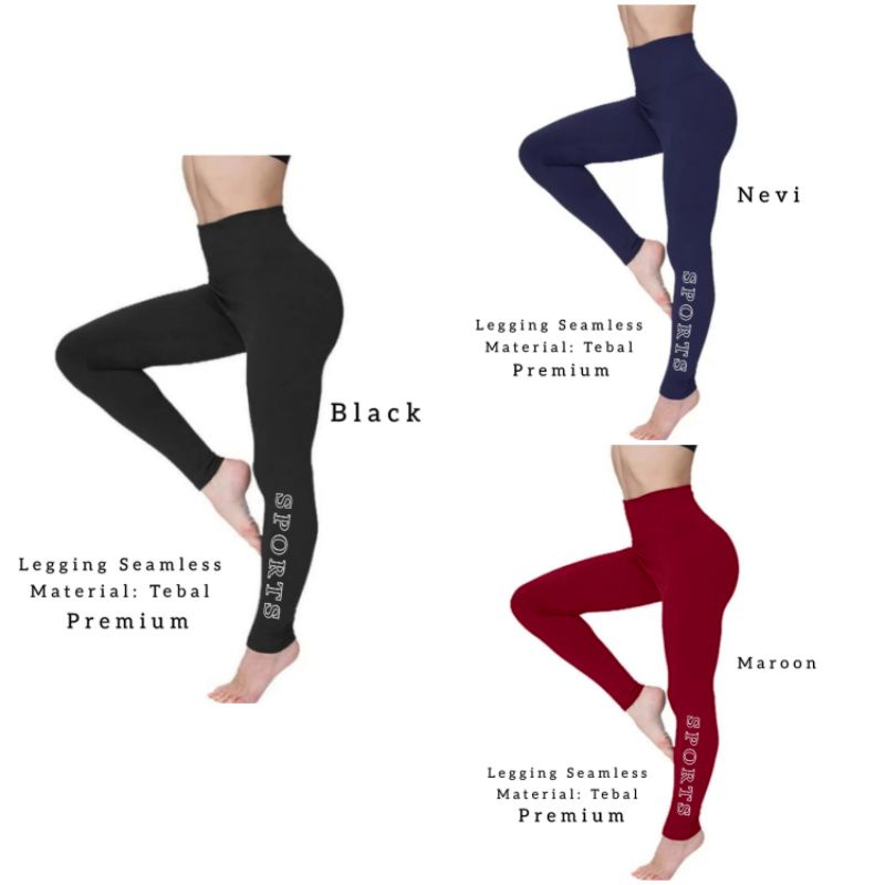 Jual Legging Wanita Seamless Polos Bahan Tebal /Legging Sport Wanita ...
