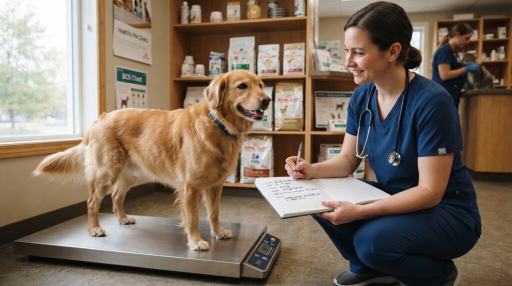 Weight management log recording a dog’s weight and body condition Weight management log recording a dog’s weight and body condition